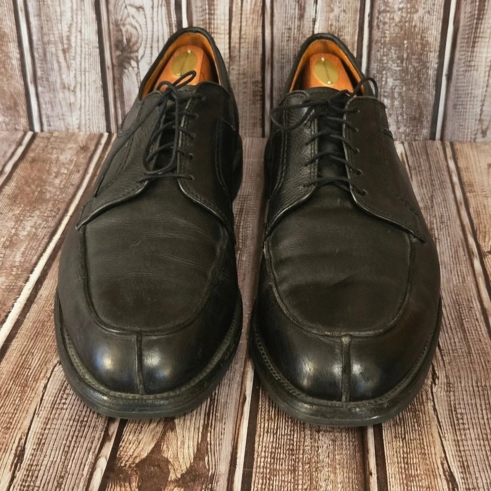 Sz 15 B Mens Allen Edmonds Stockbridge Black Leather Orthtotic Derby Shoes